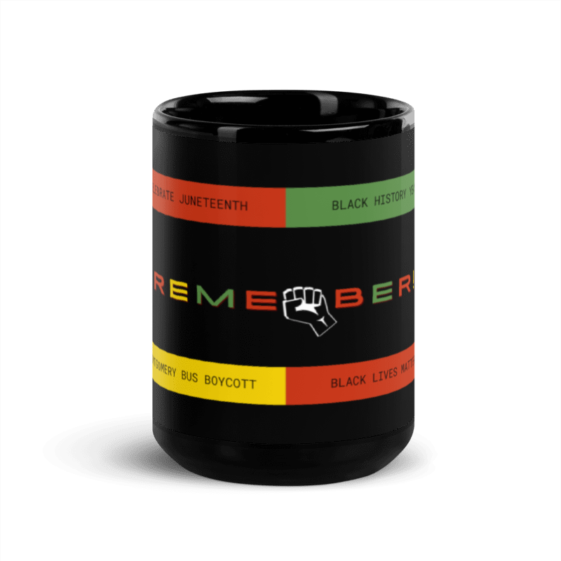 Black in History - Design 1 Black Glossy Mug (15 oz)