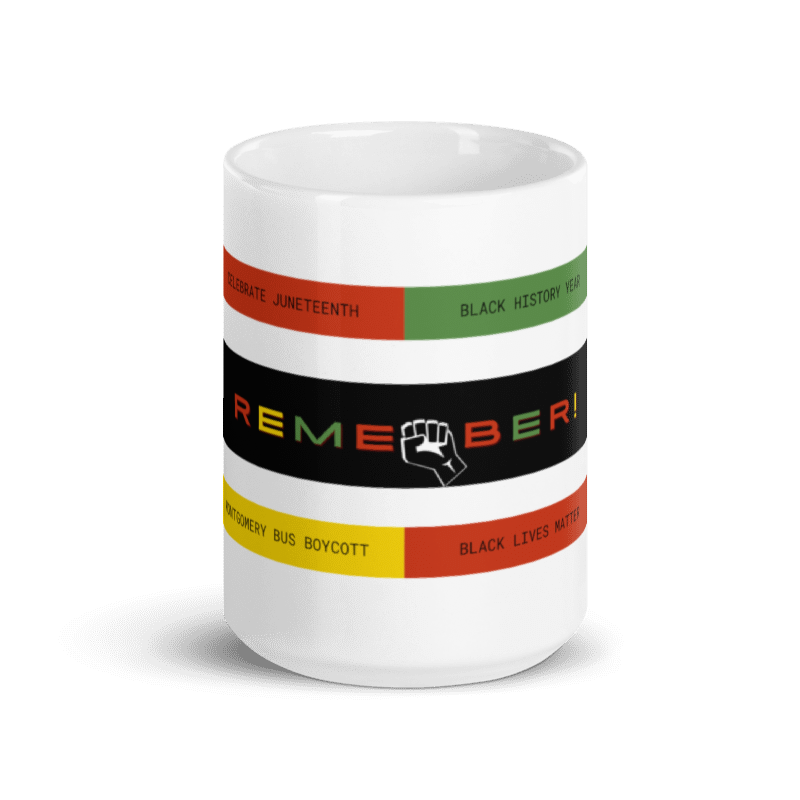 Black in History - Design 1 White glossy (15 oz)