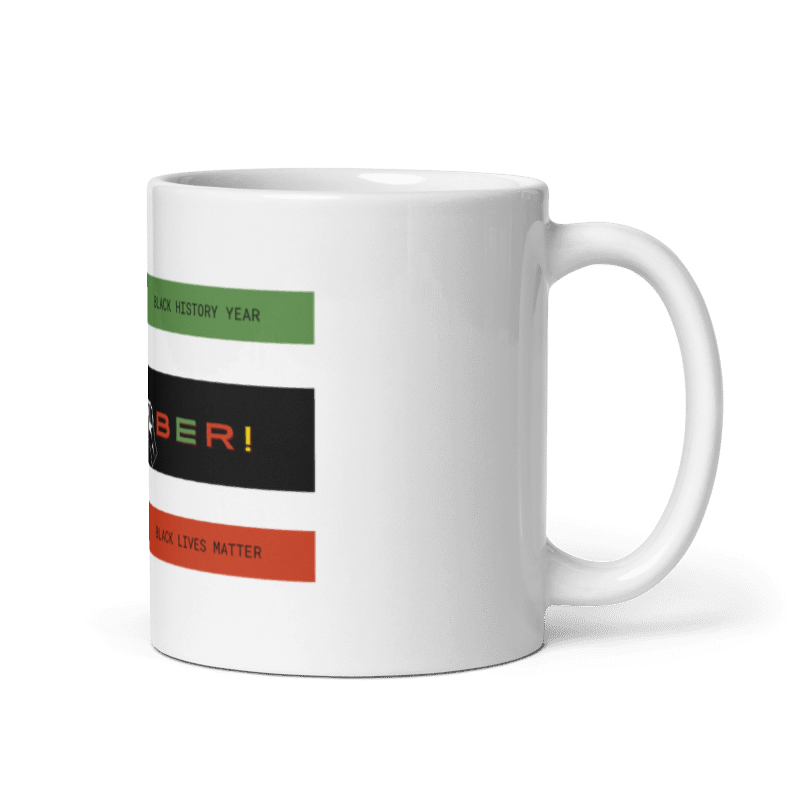 Black in History - Design 1 White glossy mug (11 oz)