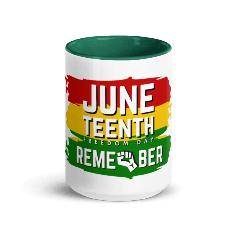Remember Juneteenth Mug with Color Inside (15 oz)