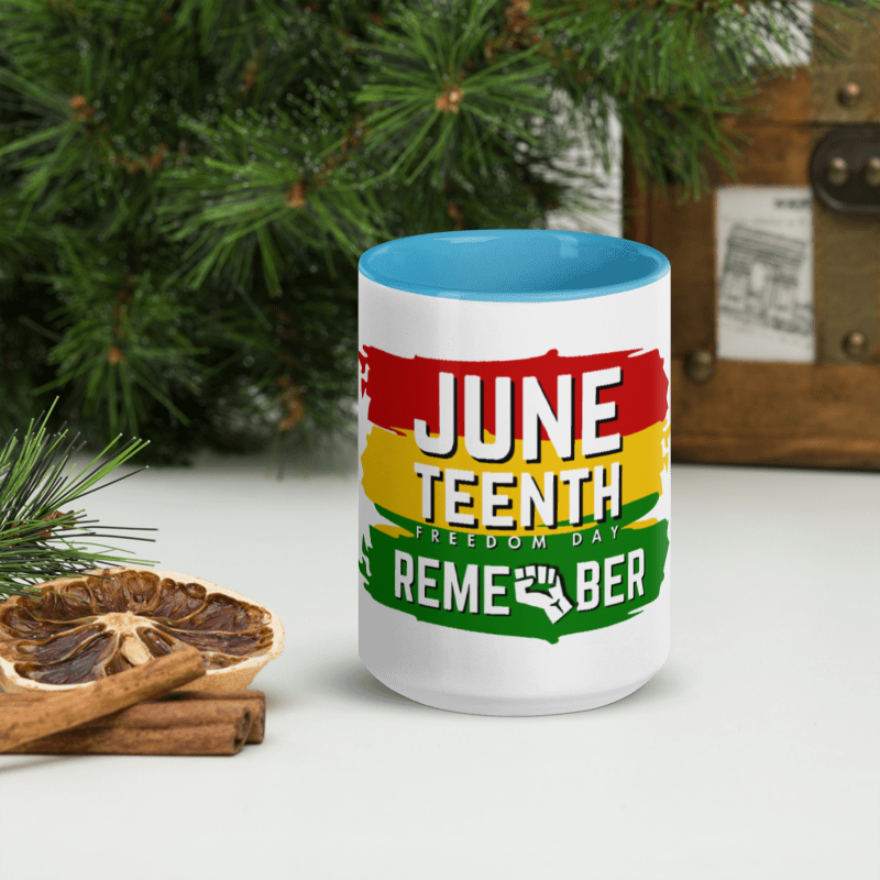 Remember Juneteenth Mug with Color Inside (15 oz)