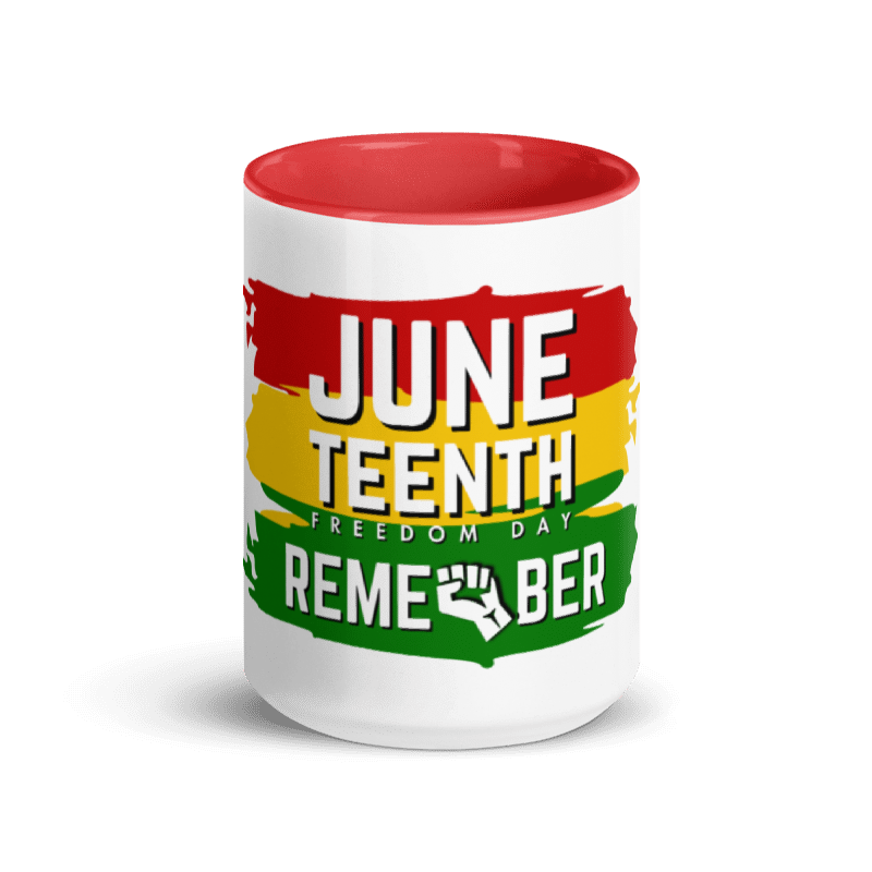 Remember Juneteenth Mug with Color Inside (15 oz)