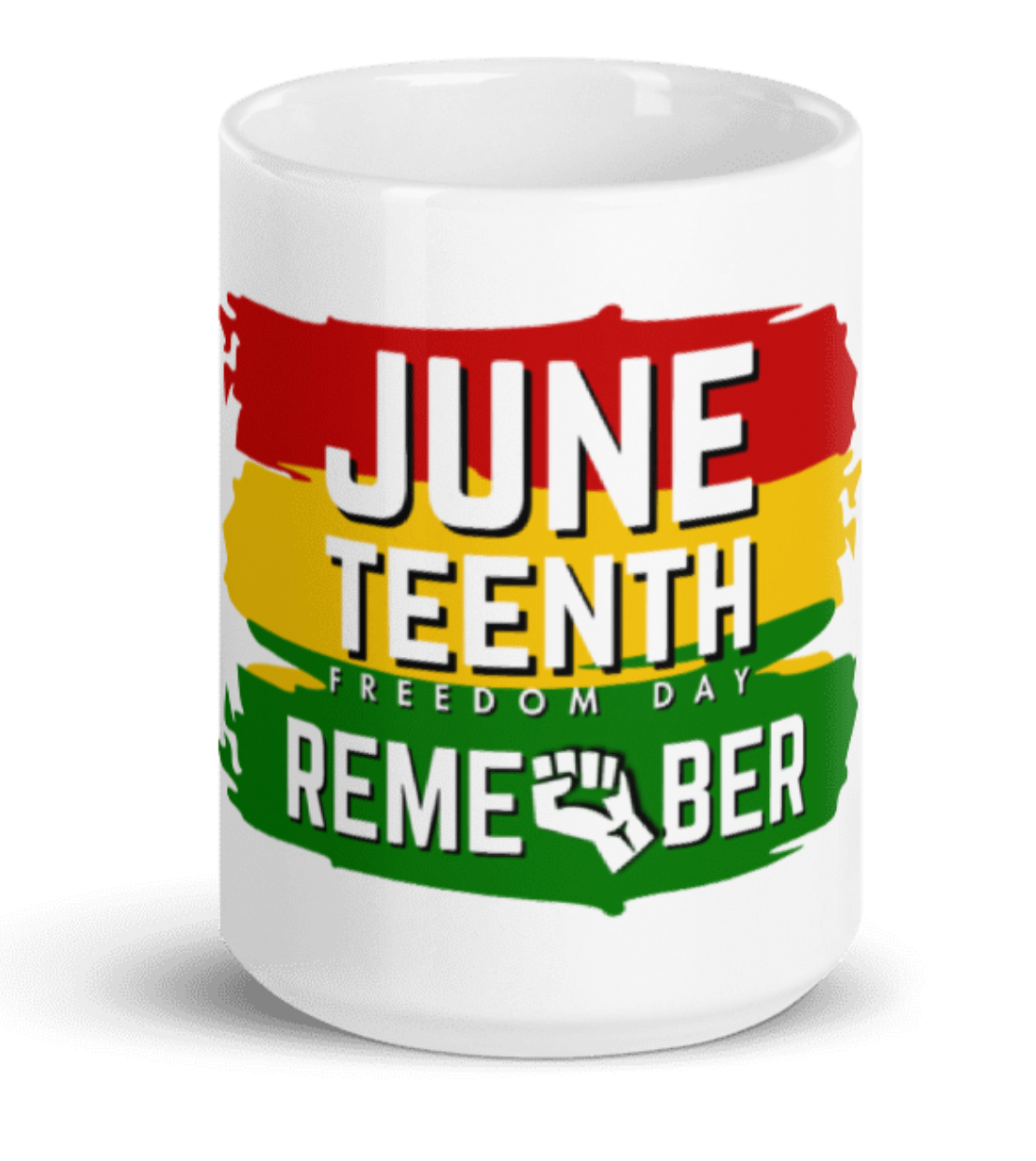 Remember Juneteenth White glossy mug (15 oz)