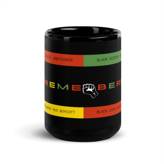 Black in History - Design 1 Black Glossy Mug (15 oz)