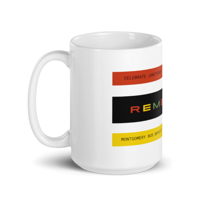 Black in History - Design 1 White glossy (15 oz)