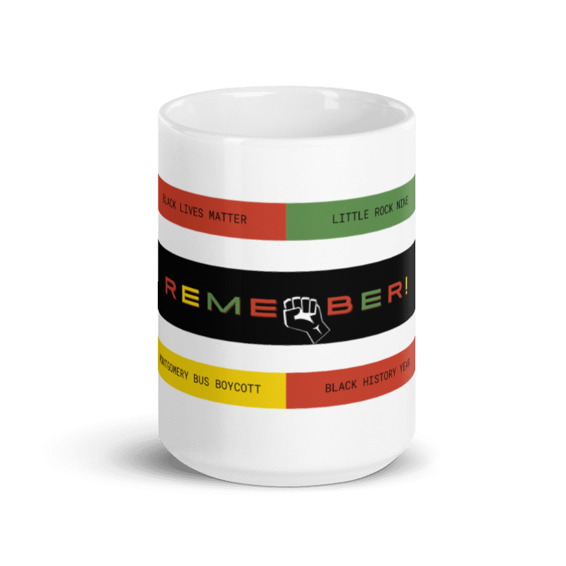 Black in History - Design 2 White glossy mug (15 oz)