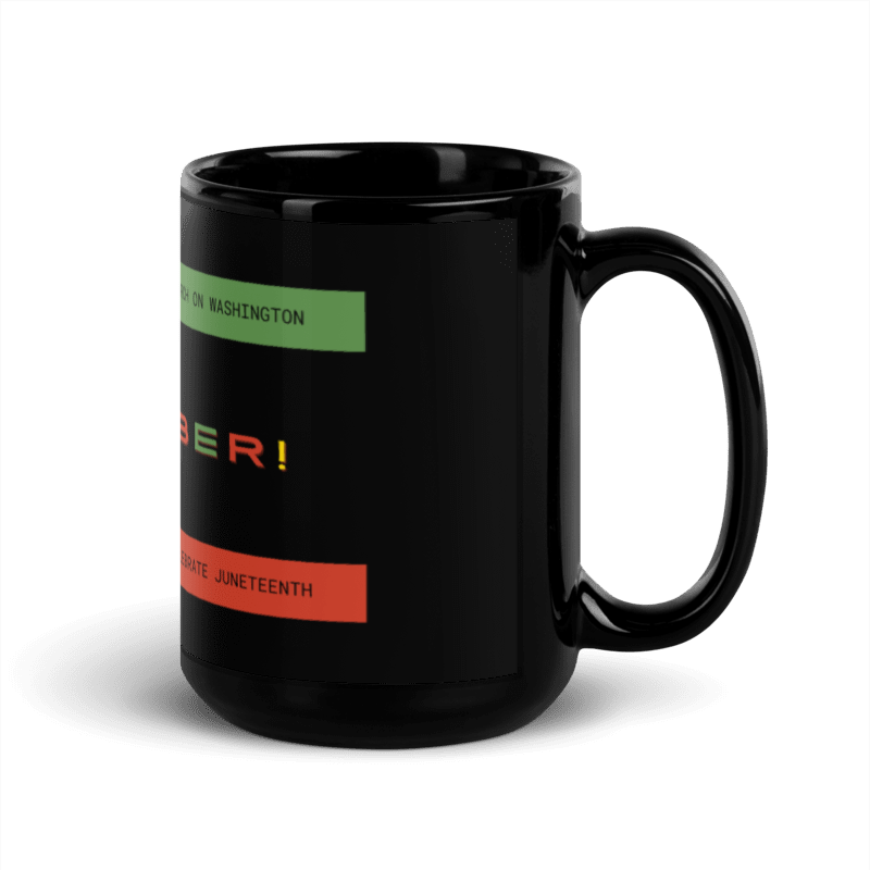 Black in History - Design 3 Black Glossy Mug (15 oz)