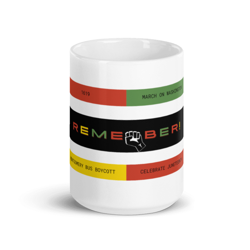 Black in History - Design 3 White glossy mug (11 oz/ 15 oz/ 20 oz)