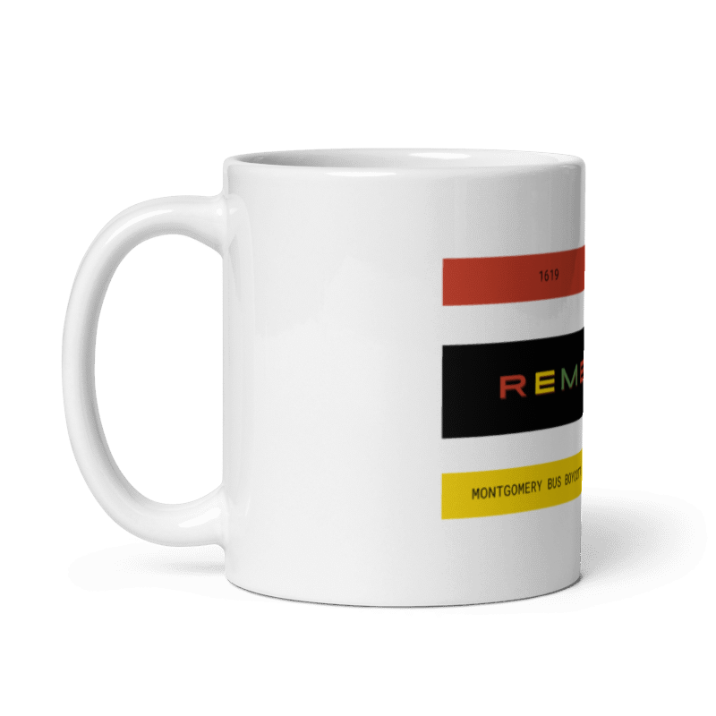 Black in History - Design 3 White glossy mug (11 oz)