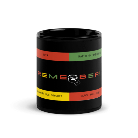 Black in History - Design 4 Black Glossy Mug (11 oz)