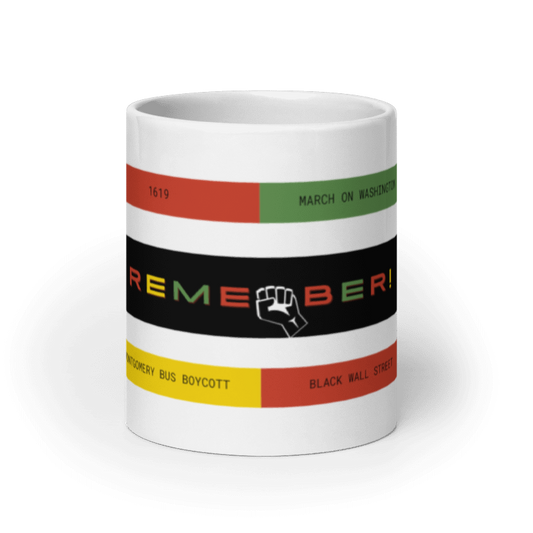 Black in History - Design 4 White glossy mug (20 oz)